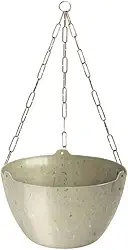 Vaso Cuia Cachepot Travertino Suspenso Grande 4 Litros Cachepo Completo + Corrente 44cm
