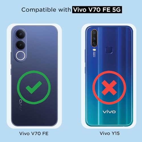 Image of Pikkme Back Cover for Vivo V70 FE 5G Mag-Safe Shockproof PC + TPU Protective Case Magnetic Support Bumper Case (Transparent Mag-Safe)