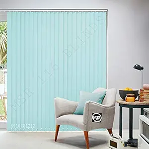 MSR 116 Polyester Vertical Blinds/Curtains and Shades for Home Furnishing(Balcony,Kitchen,Bedroom,Bathroom etc. Aqua (6ft(W) * 7ft(ht))
