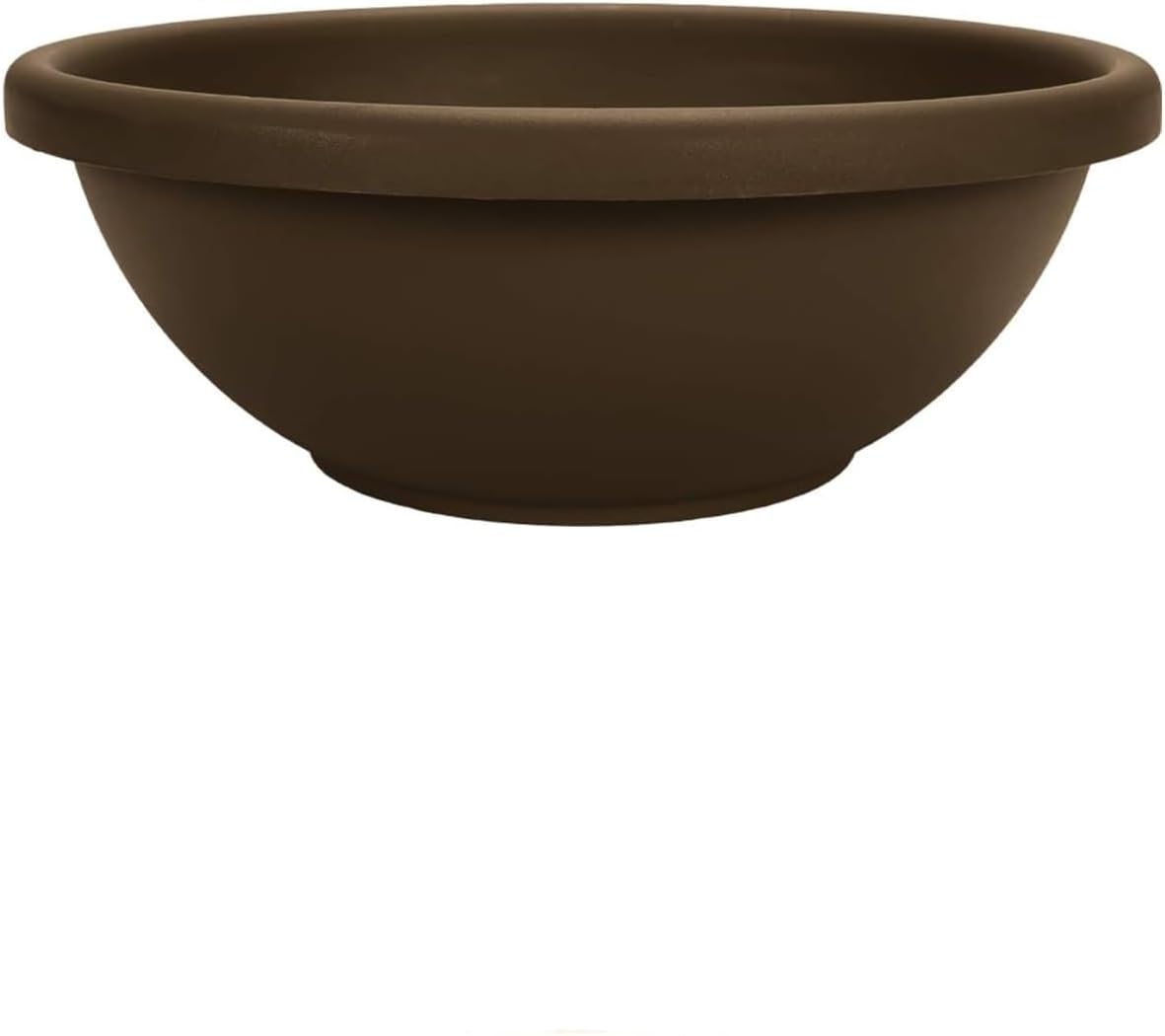 The HC Companies 24 Inch Large Garden Bowl Planter - Shallow Plant Pot with Drainage Plug for Indoor Outdoor Flowers, Herbs, Chocolate Chocolate 24"