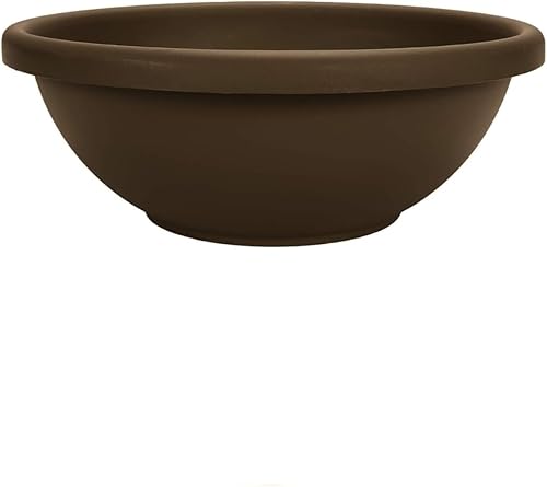 The HC Companies - Maceta grande de 20 pulgadas para jardín, recipiente poco profundo con enchufe de drenaje para flores y hierbas de interior y