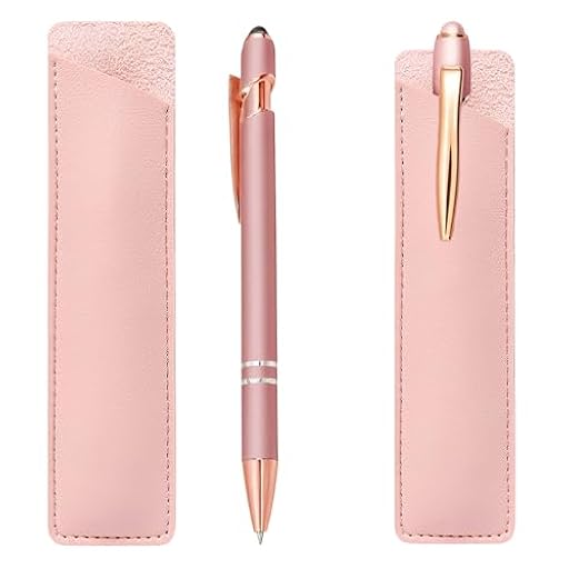 Pluma estilográfica rosada, bolígrafo retráctil personalizado + estuche de cuero para bolígrafos – Regalo personalizado para empresas, bodas o uso profesional – Tinta negra – Elegante y duradero | Ya disponible en tu tienda friki favorita! En mundofriki.es!