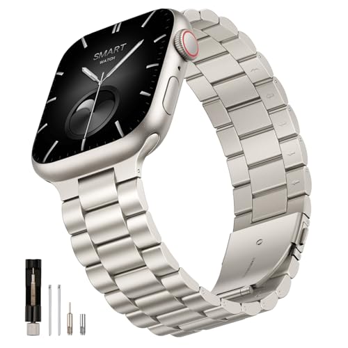 Bracelet Apple Watch starlight en acier, le cadeau idéal pour homme et femme