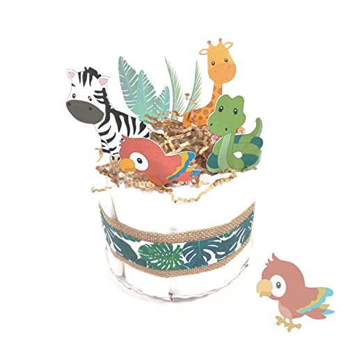 Variante de Lulamuk regalos recien nacidos tarta pañales jungla