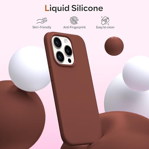 Image of DIZORO Compatible with (iPhone 17 Pro Max Case)(2025), Liquid Silicone 3 Layers Full Covered Soft Gel Rubber Case,Shockproof Protective Cover with Anti-Scratch Microfiber Lining-Brown