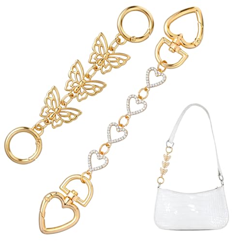 2 PCS Bag Extender Chain, Gold Purse Strap Extender for