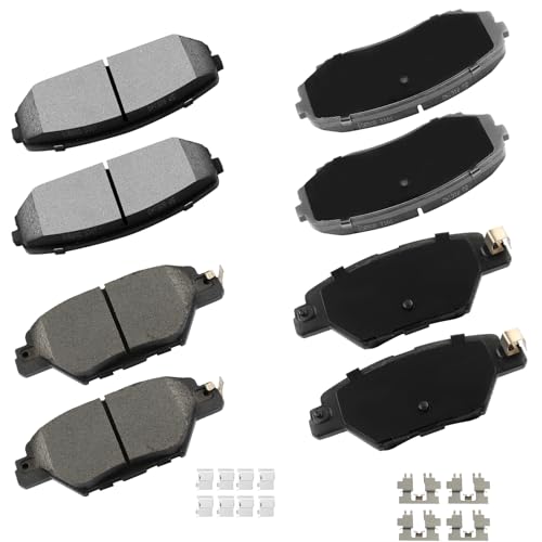 Image of cciyu D1258 D1934 Brake Pads w /Hardware Front Rear Disc Brake Pad Set | Fit For Mazda For CX-9 2016-2022