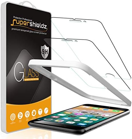 (2 Pack) Supershieldz Designed for Apple iPhone 8 Plus and iPhone 7 Plus (5.5 inch) Tempered Glass Screen Protector with (Easy Installation Tray) Anti Scratch, Bubble Free