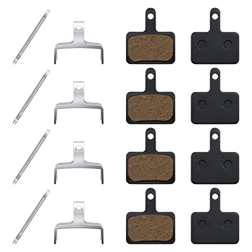 talifoca Pastillas de Freno Shimano, 4 Pares Pastillas Freno Bici Resina Bicicleta Pastillas de Freno de Disco Semimetálicas para B01S B03S M575 M525 M515 M475 M446 M416 M395