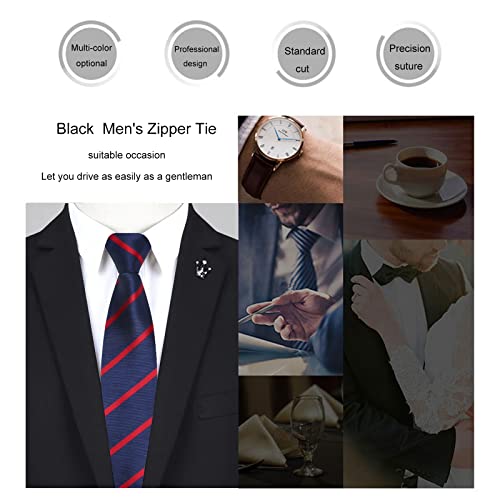 Image of Mens Ties, Mens Zipper Ties Neckties for Men, Silky Zip Up Ties, Men's Pretied Ties Set