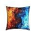 Jolies housses de coussin décoratives carrées, couleur flamme, 45,7 x 45,7 cm