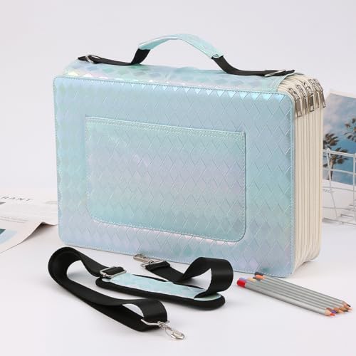 Lbxgap AB-500 Individual Slots Colored Pencil Organizer-Rhombus Deluxe Leather Pencil Case Holder thumb #5