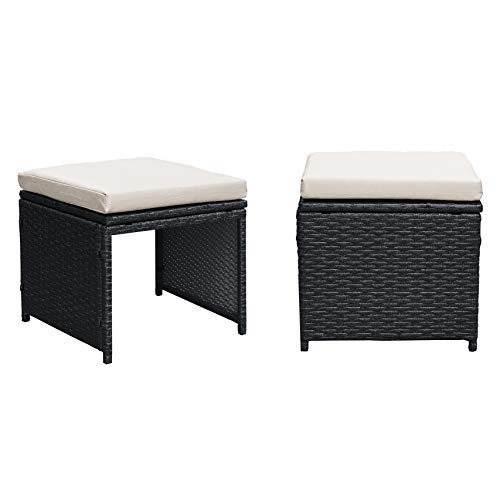 Ribelli Gartenmöbel Set 9-Teilig, Lounge Balkonmöbel aus Polyrattan, Wetterfest Sitzgruppe, Sitzgarnitur mit Sofa… – Bild 7