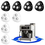 Zoyiancy 8Pcs Self Adhesive Rollers for Small Appliances, 4Pcs Black and 4Pcs White Mini Caster Wheels, 360 Rotation Appliance Sliders for Kitchen Counter Furniture Storage Box
