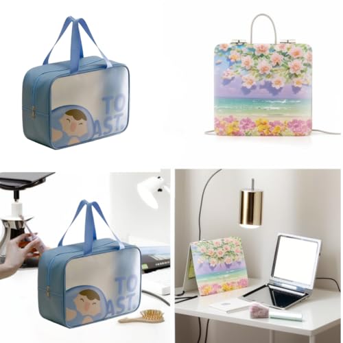 toiletry bag for women - waterproof toiletry bags for traveling,collocation Mirror,TSA Approved toiletry bag,For Women Toiletry Bag for Girls Traveling(Thousa Blue3
