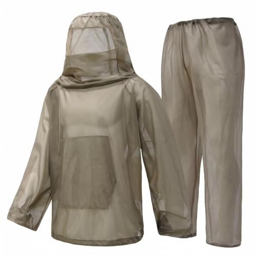 Traje protección plagas transpirable conjunto de malla ropa trabajo larga Qianly pesca