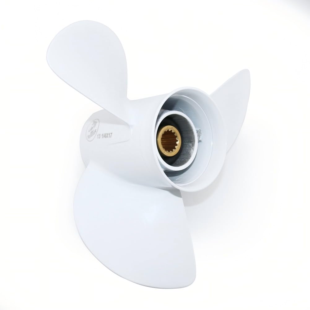 PWCMAN 14x22 Aluminum Outboard Propeller Compatible with Yamaha Engines 50HP 60HP 70HP 75HP 80HP 85HP 90HP 100HP 115HP 130HP, 15 Spline Tooth, 3 Blades, RH — image 1