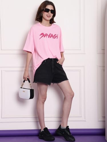 Image of Fabflee Women's Cartoon Oversized Fit Tshirt