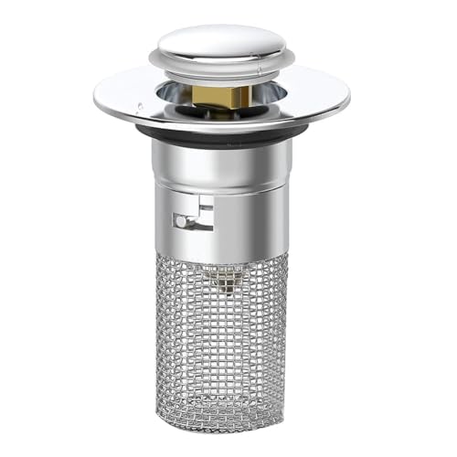 Amoyeric Bonde de lavabo de Salle de Bain avec Panier filtrant Amovible - Baignoire Anti-Obstruction