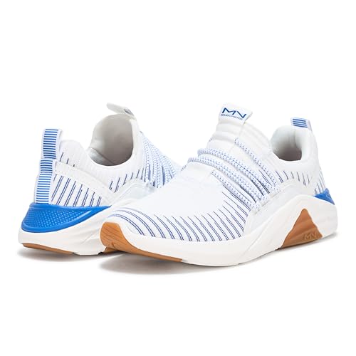 Skechers Men's A Linear 2.0-Holtz Sneaker, White/Blue, 12