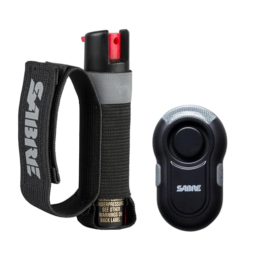 SABRE Runner Pepper Gel Police Strength OC Spray Adjustable 360 Reflective Hand Strap for Easy Carry & Access 0.67 fl oz 4X Longer Spray Time - Up to 13 Seconds HPLC Tested Reduced Blowback