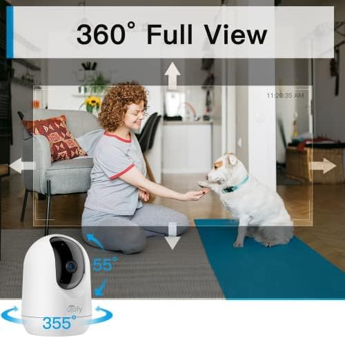 Miniatura 8 de Cámara para mascotas de 360 de 2K3MP con aplicación de teléfono, solo WiFi de 2.4G, cámara de seguridad interior para bebéperro, monitor de video