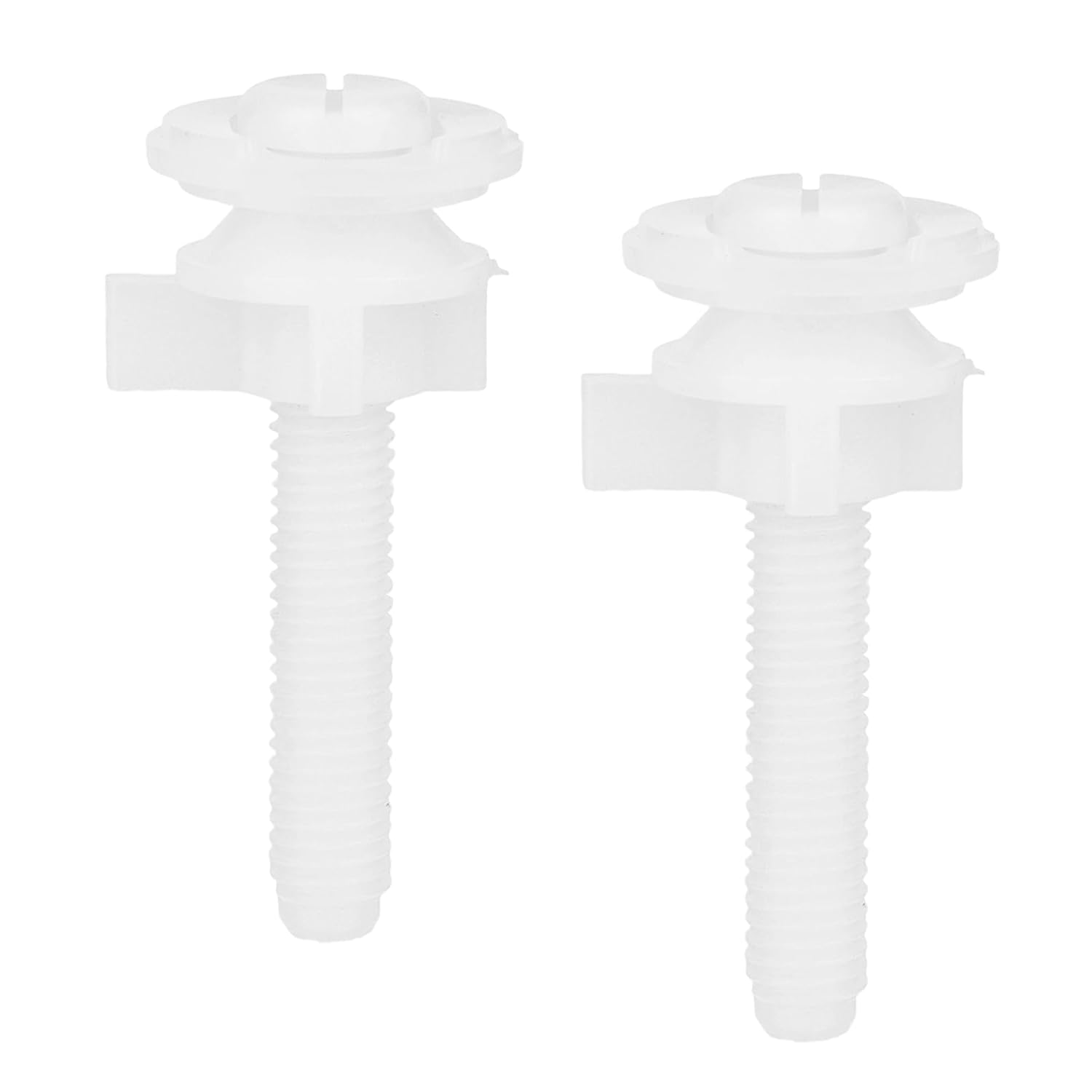 2 Pack Toilet Seat Screws Replacement Kit for Fixing The Top Toilet Seat Includes Plastic Bolts with Plastic Nuts and Washers Parts, White