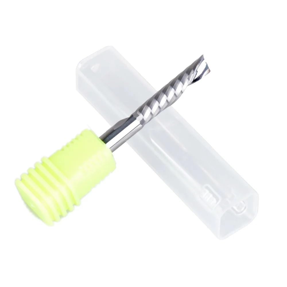 10Pcs 3.175/4/5/6/8/10mm Down Cut Milling Cutter Single Flute CNC End Mill Tool Router Bits Engraving Bits(10P 6.0x15x50L)