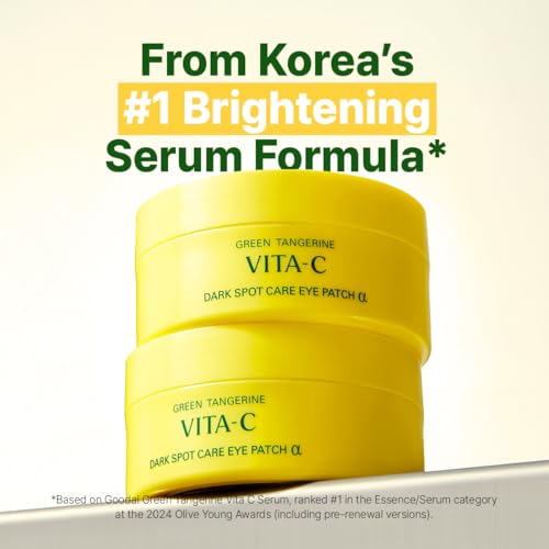 Image of GOODAL Green Tangerine Vitamin C Eye Patches ALPHA - 25% Thicker Hydrogel Under Eye Patches for Puffy Eyes & Dark Circles, Korean Skincare, Radiant Glass Skin Look (60 Patches)