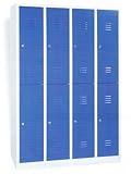 Gürkan Spind lichtgrau, enzianblau 117,0 x 50,0 x 195,0 cm
