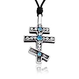 Dan's Jewelers Eastern Orthodox Cross Pendant Necklace + Silver Plated Clasp, Fine Pewter Jewelry