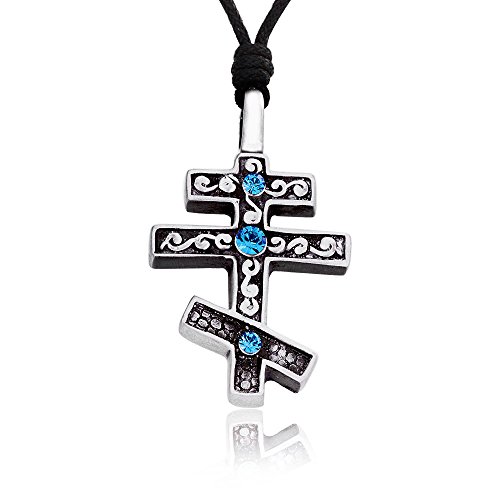 Dan's Jewelers Eastern Orthodox Cross Pendant Necklace + Silver Plated Clasp, Fine Pewter Jewelry