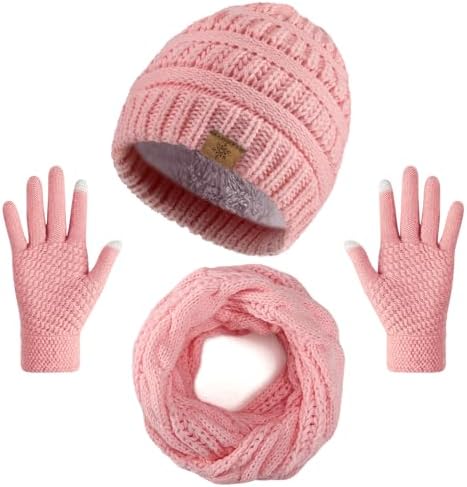 Conjunto de luvas de gorro de inverno, gorro de inverno grosso e ...