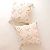 Banilla Set of 2 Bohemian Decorative Throw Pillow Covers 18x18 | 100% Cotton Boho Pillow Covers Perf