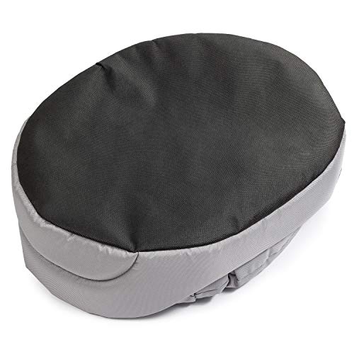 BOUTIQUE ZOO Hundebett | Oval Hundekissen für Kleine Hunde oder Katzen | Kratzfest Hundeliege mit Kissen | Hundekorb | Waschbar Polyester | Große: M (54x47 cm) | Farbe: Grau