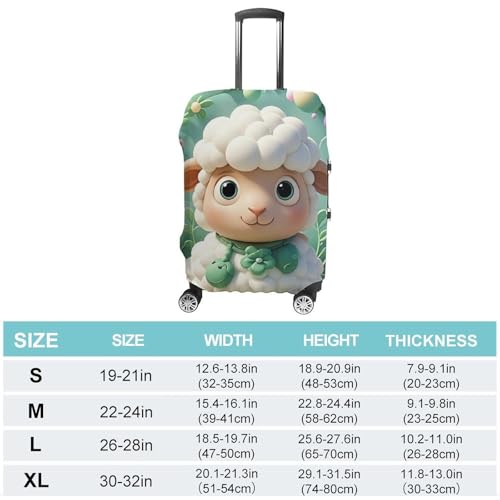 Cute Cartoon Sheep Luggage Cover, Elastic Luggage Protector Fits 19-32in Suitcases, Washable & Anti-Scratch Suitcase Cover for Men Women M2