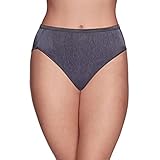 Vanity Fair Women's Illumination Hi Cut Panties (Regular & Plus Size), Steele Violet, 7