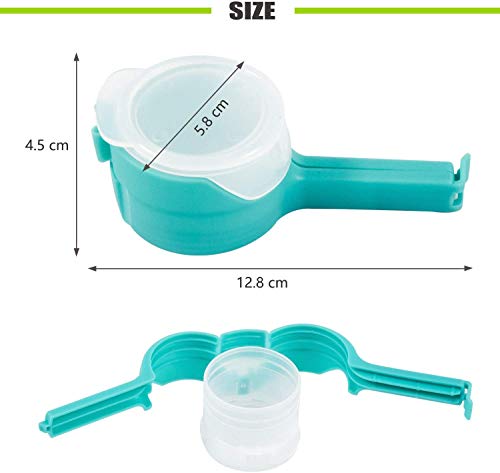 Bag Clips for Food, Seal Pour Food Storage Bag Clip with Pour Spouts Airtight Plastic Large for Kitchen Snack, Chips, Dog Food Storage Sealing Clips Clamp for Package 4 PACK - Thumbnail 2