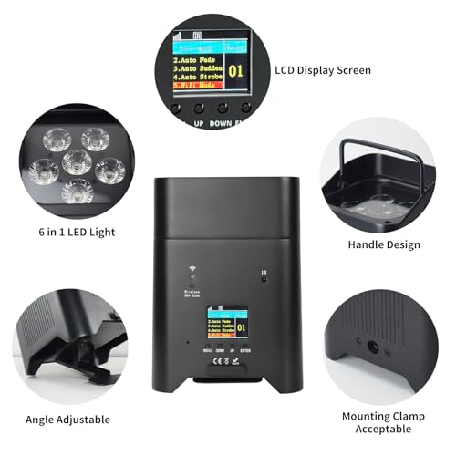 Battery Rechargeable led uplight,6x18w RGBWA UV led par can Light?APP DMX512 Wirless Remote Control Uplighting Indoor for Wedding dj Party