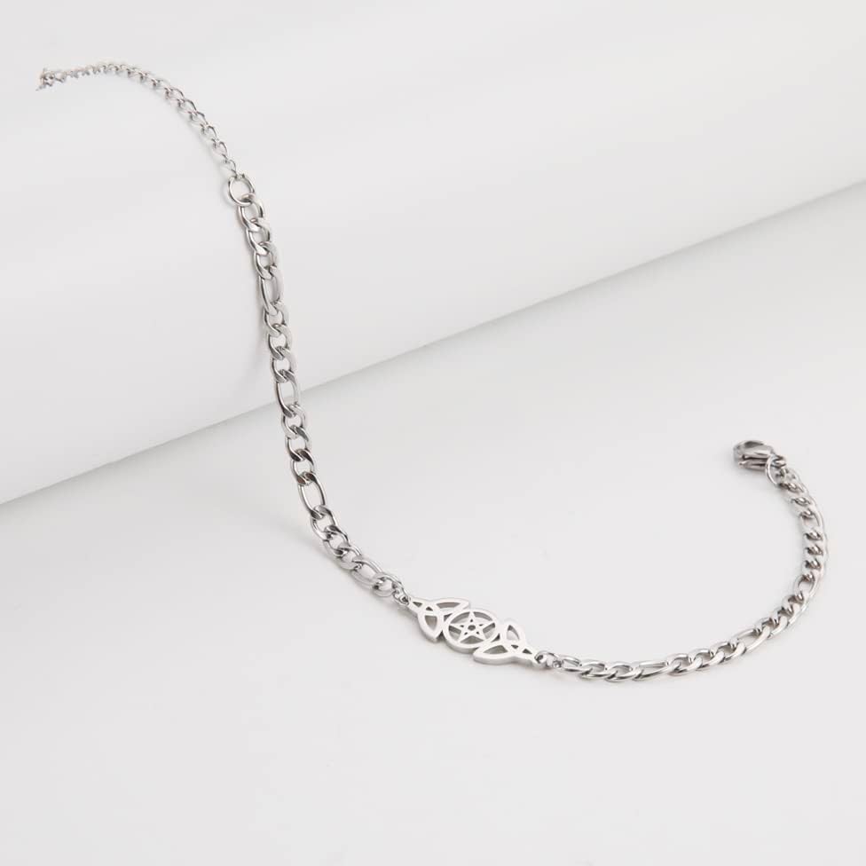 Celtic Knot Bracelet for Women Men Pentagram Irish Celtic Triangle Knot Pendants Stainless Steel Wiccan Talisman of Pentagram bracelet Jewelry for Birthday Gift - Image 6