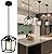 JIAYASHOUS 1 Pack Black Pendant Light Fixture Farmhouse Iron Cage Metal Pendant Light Lantern Hanging Light Fixtures with Clear Glass Shade for Kitchen Island, Dining Room, Hallway,Entryway1