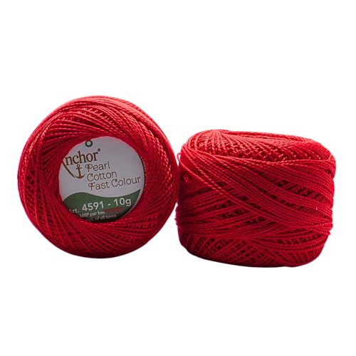 Image of Anchor Knitting Pearl Cotton Fast Colour Thread Yarn - Mercer Pearl Cotton 10gm Yarn (Thickness 1 mm) (Pack of 1 (046)