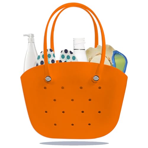 LEMONKING Rubber Beach Bag Large Waterproof Lightweight Washable Durable Bogo Bag Women Rubber Tote Bag for Beach, Pool, Gym