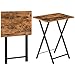 Price comparison product image HOOBRO Small Folding Side Table, Set of 2, Folding TV Tray Dinner Table, Portable Bedside Laptop Table for Small Space, Occasional Coffee Drinks Table, Industrial, Rustic Brown, EBF15BZP201