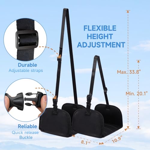 Portable Footrest Hammock for Air Travel, Work on Desk, Provides Support for Leg, Made by Soft Memory Foam, Relieve Leg Pressure, Car & Office Essentials, Black