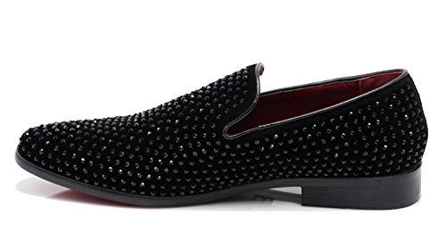 SPK26 Men's Vintage Velvet Rhinestone Designer Dress Loafers Slip On Shoes Classic Tuxedo Dress Shoes3