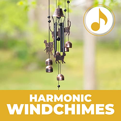 Dawhud Direct 27" H Cats Wind Chimes For Outside Unique Kitten Memorial Windchimes Outdoor Decorations Garden Decor Cat Lover Gift For Women, Mom, Grandma, Unisex #TOP1