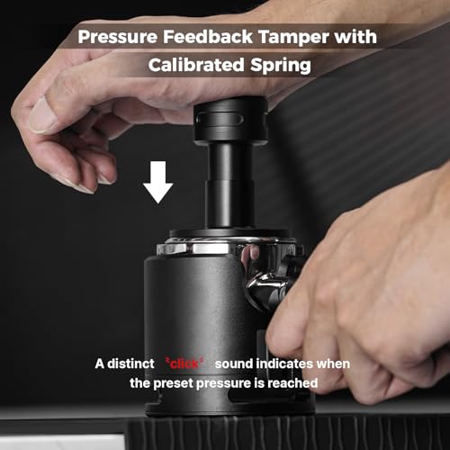 Image of IKAPE V5 53.3MM Impact Espresso Tamper, Coffee Tamper with 15lb / 25lb / 30lb Replacement Springs, Espresso Tamper with sound Feedback