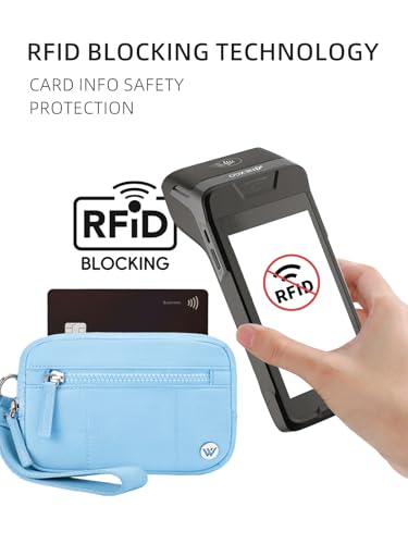 Image of WESTBRONCO Wristlet Wallets for Women - RFID Blocking Quilted Nylon Phone Wallet, Card Holder Purse for Travel & Everyday Use