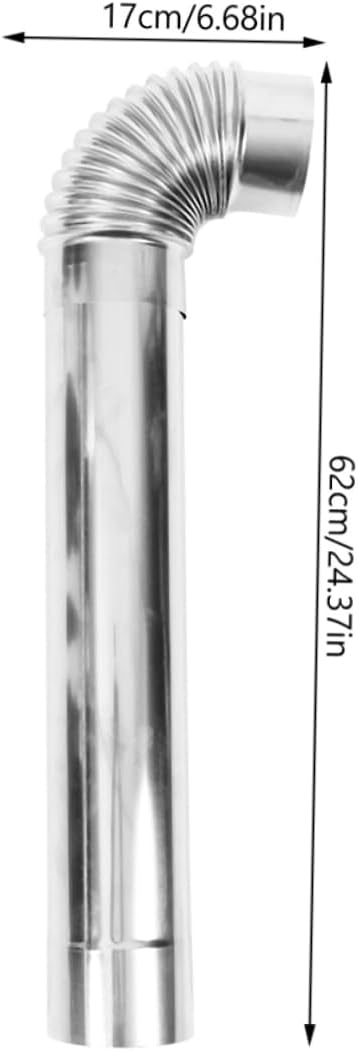 1set Stainless Steel Chimney Flue Extension for Outdoor Stove Vent Pipe Elbow for Burning Camp Stove and Heating